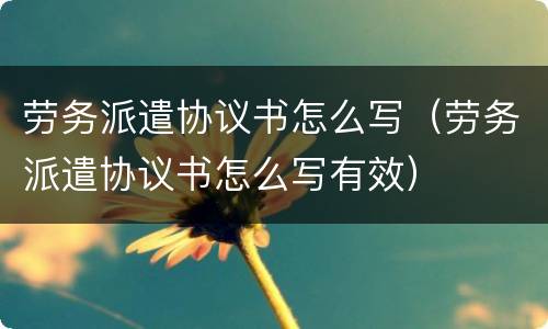 劳务派遣协议书怎么写（劳务派遣协议书怎么写有效）