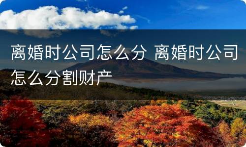 离婚时公司怎么分 离婚时公司怎么分割财产