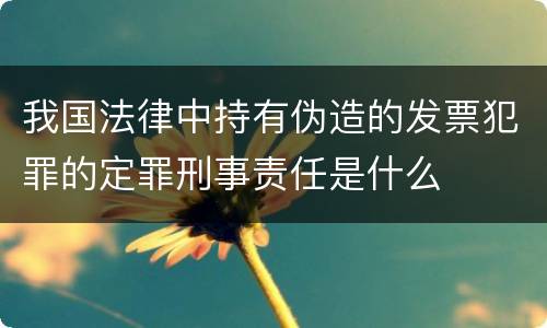 我国法律中持有伪造的发票犯罪的定罪刑事责任是什么