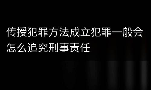 传授犯罪方法成立犯罪一般会怎么追究刑事责任