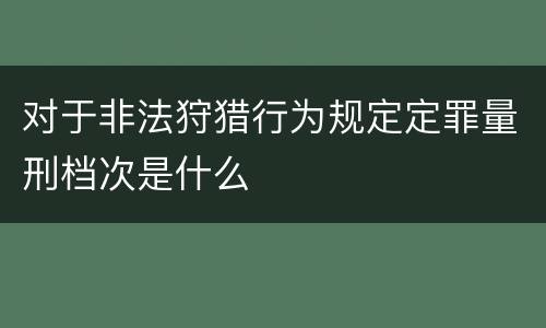 对于非法狩猎行为规定定罪量刑档次是什么