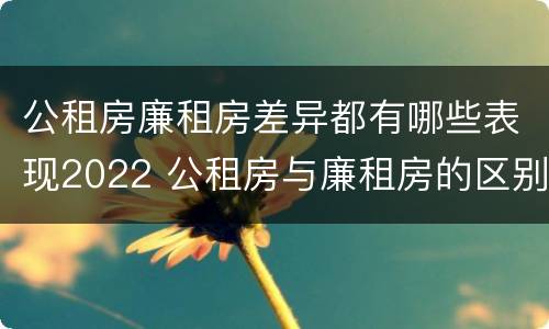 公租房廉租房差异都有哪些表现2022 公租房与廉租房的区别都在此,别再搞错了!