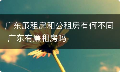 广东廉租房和公租房有何不同 广东有廉租房吗