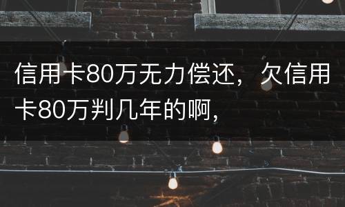 信用卡80万无力偿还，欠信用卡80万判几年的啊，