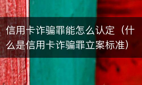 信用卡诈骗罪能怎么认定（什么是信用卡诈骗罪立案标准）