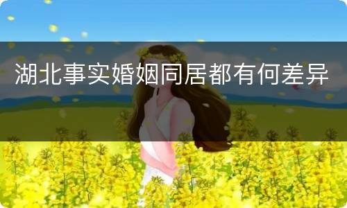 湖北事实婚姻同居都有何差异