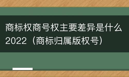 商标权商号权主要差异是什么2022（商标归属版权号）