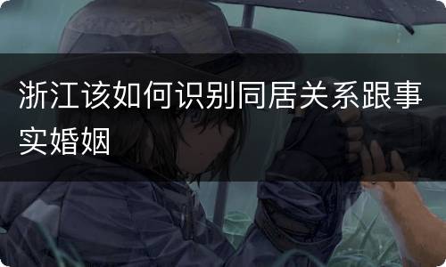 浙江该如何识别同居关系跟事实婚姻