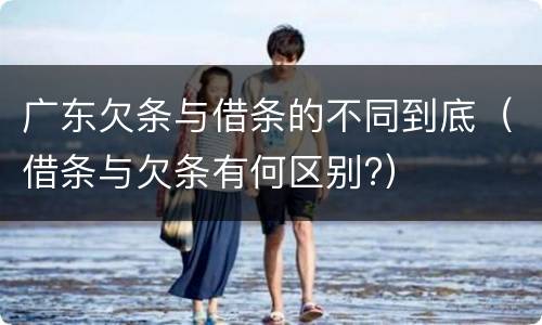 广东欠条与借条的不同到底（借条与欠条有何区别?）