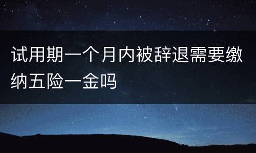 试用期一个月内被辞退需要缴纳五险一金吗