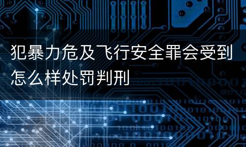 犯暴力危及飞行安全罪会受到怎么样处罚判刑