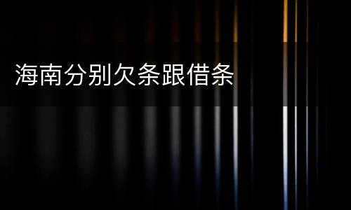 海南分别欠条跟借条