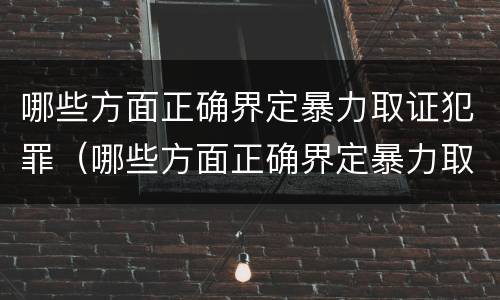 哪些方面正确界定暴力取证犯罪（哪些方面正确界定暴力取证犯罪罪名）