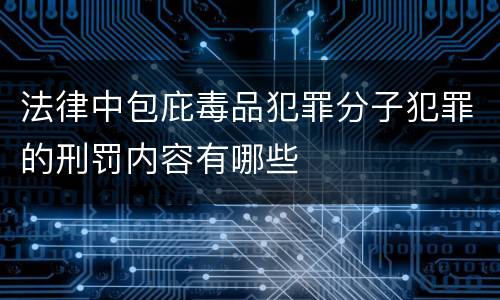 法律中包庇毒品犯罪分子犯罪的刑罚内容有哪些
