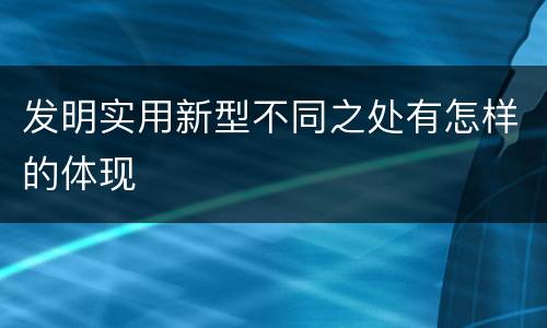 发明实用新型不同之处有怎样的体现