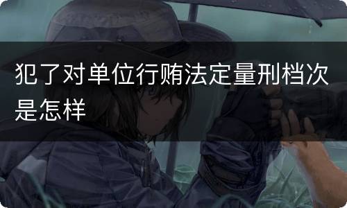 犯了对单位行贿法定量刑档次是怎样