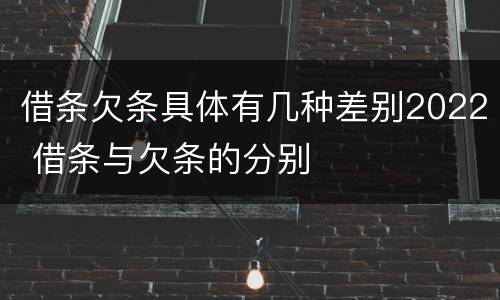 借条欠条具体有几种差别2022 借条与欠条的分别