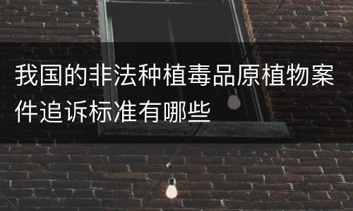 我国的非法种植毒品原植物案件追诉标准有哪些