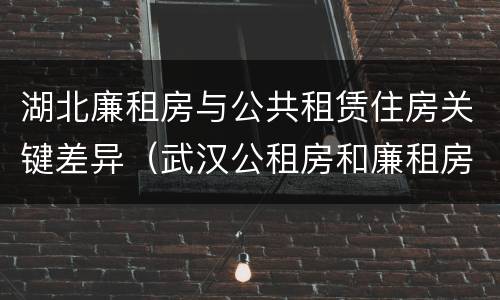 湖北廉租房与公共租赁住房关键差异（武汉公租房和廉租房）