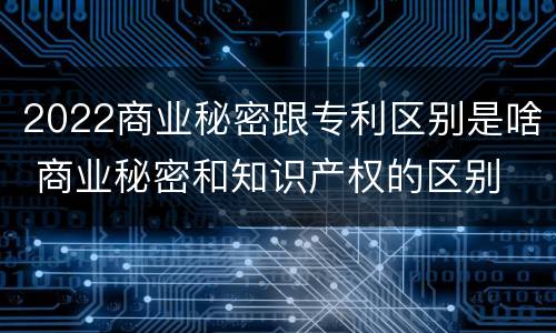 2022商业秘密跟专利区别是啥 商业秘密和知识产权的区别