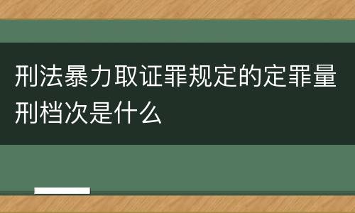 刑法暴力取证罪规定的定罪量刑档次是什么