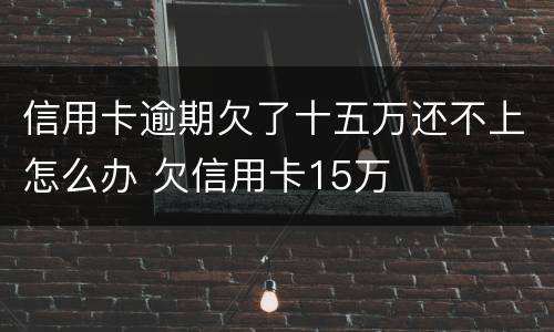 信用卡逾期欠了十五万还不上怎么办 欠信用卡15万
