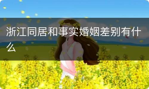 浙江同居和事实婚姻差别有什么