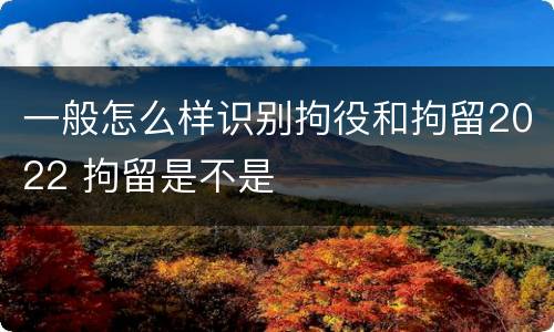 一般怎么样识别拘役和拘留2022 拘留是不是