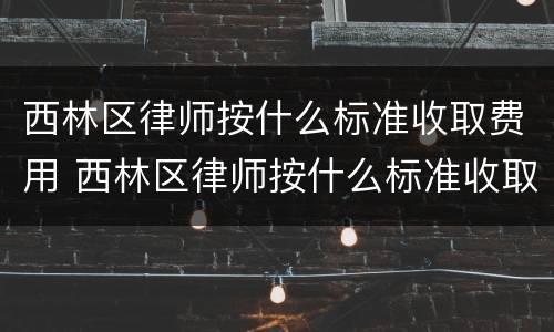 西林区律师按什么标准收取费用 西林区律师按什么标准收取费用的