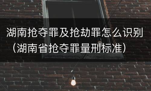 湖南抢夺罪及抢劫罪怎么识别（湖南省抢夺罪量刑标准）