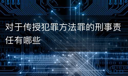 对于传授犯罪方法罪的刑事责任有哪些