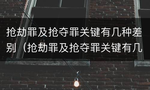 抢劫罪及抢夺罪关键有几种差别（抢劫罪及抢夺罪关键有几种差别是什么）