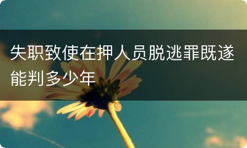 失职致使在押人员脱逃罪既遂能判多少年