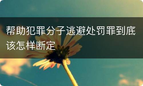 帮助犯罪分子逃避处罚罪到底该怎样断定