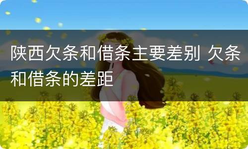 陕西欠条和借条主要差别 欠条和借条的差距
