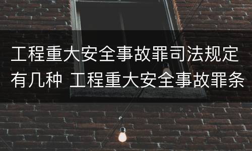 工程重大安全事故罪司法规定有几种 工程重大安全事故罪条款