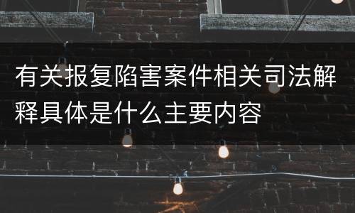有关报复陷害案件相关司法解释具体是什么主要内容