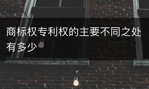 商标权专利权的主要不同之处有多少