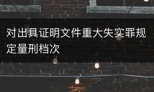 对出具证明文件重大失实罪规定量刑档次