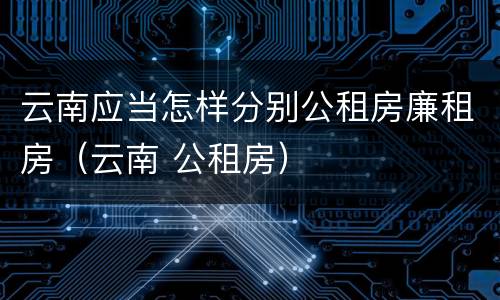 云南应当怎样分别公租房廉租房（云南 公租房）