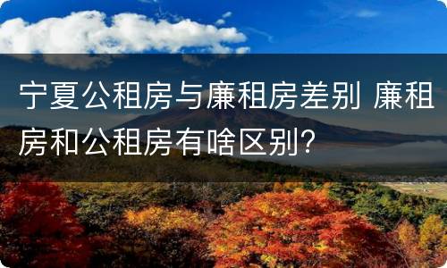 宁夏公租房与廉租房差别 廉租房和公租房有啥区别?