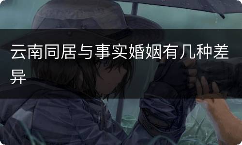 云南同居与事实婚姻有几种差异