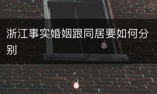 浙江事实婚姻跟同居要如何分别
