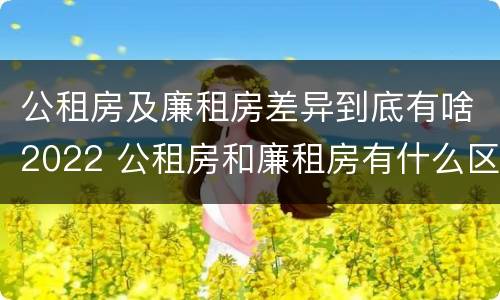 公租房及廉租房差异到底有啥2022 公租房和廉租房有什么区别?2019年的