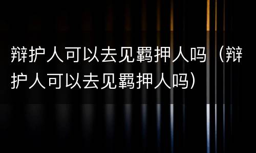 辩护人可以去见羁押人吗（辩护人可以去见羁押人吗）
