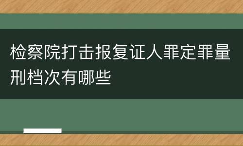 检察院打击报复证人罪定罪量刑档次有哪些