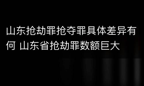 山东抢劫罪抢夺罪具体差异有何 山东省抢劫罪数额巨大