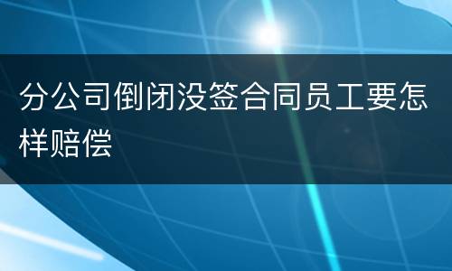 分公司倒闭没签合同员工要怎样赔偿