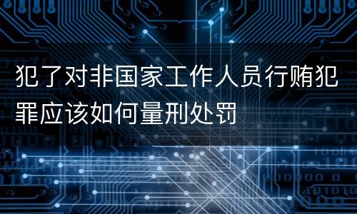 犯了对非国家工作人员行贿犯罪应该如何量刑处罚