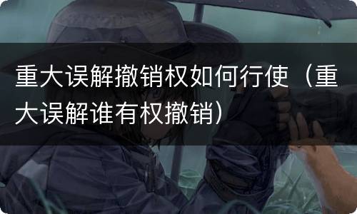 重大误解撤销权如何行使（重大误解谁有权撤销）